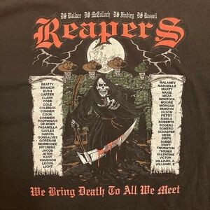 Vintage Army Fox Trot Company Fort Leonard Wood MO Reapers Men Sz L Grunge Punk